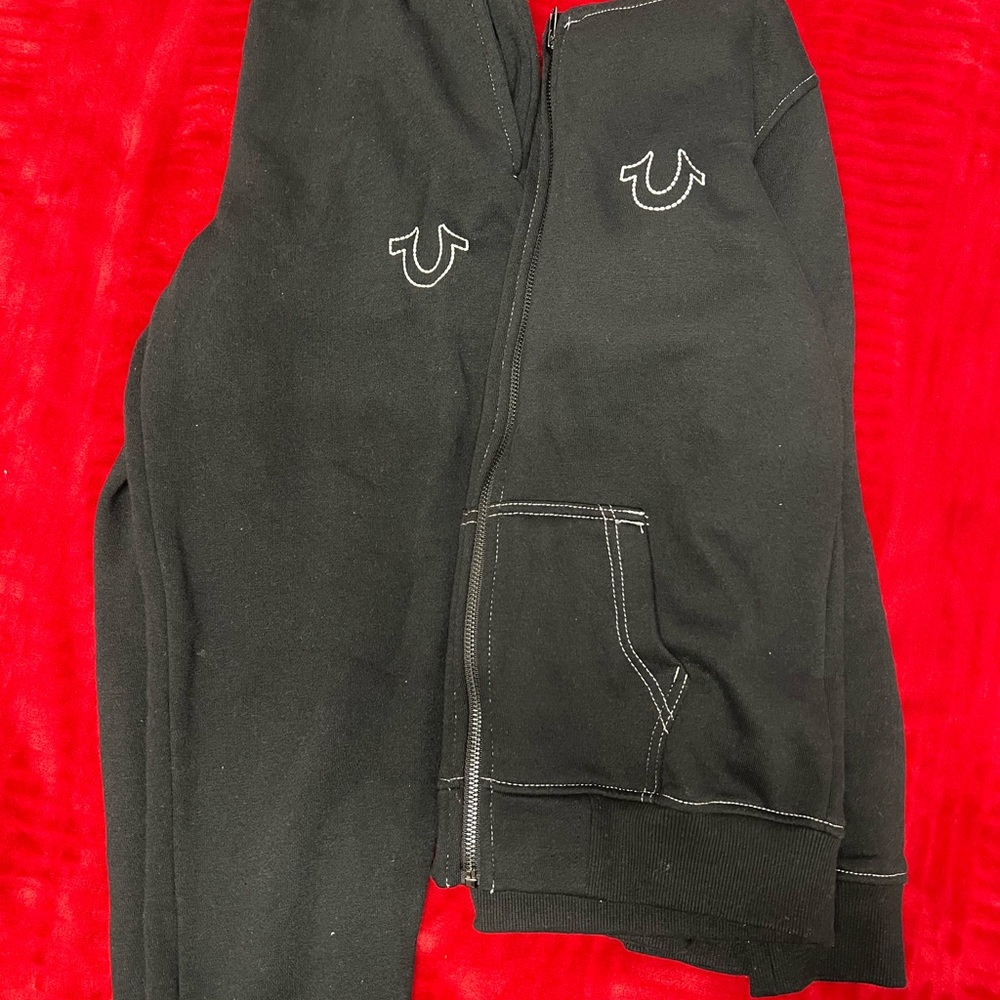 True Religion Black Sweatpants Relaxed Fit Joggers